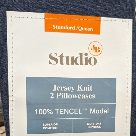 Studio 3B Queen jersey knit pillow case set, 100% Tencel, Moisture control - Picture 1 of 2